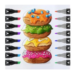 Markere Touch folosite pentru a colora ilustrația de gogoși - Markere