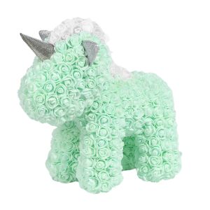 PROMERCO világoszöld rózsa unikornis, 25 cm, dekorációs figura - Ajándék ötlet Valentin-napra