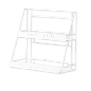 BEAUTY LIFE weißes zweistöckiges Regal isoliert auf Weiß - Badezimmermöbel