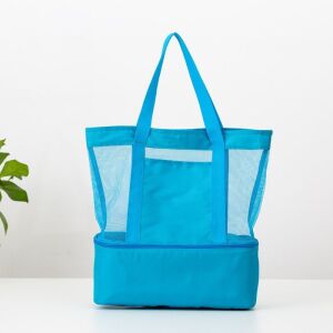 Modrá pikniková taška s chladiacim priestorom - Plážové tašky