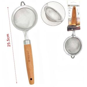 Nice Life Edelstahlsieb mit Holzgriff, Küchensieb für Tee, Mehl und Flüssigkeiten - Tee & Teezubereitungszubehör