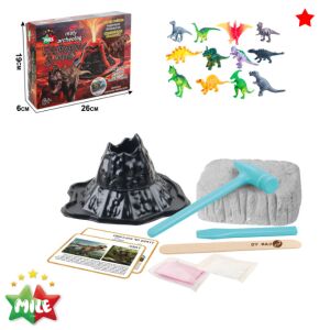 Kis régész Vulcan și erupție set de excavare cu model de vulcan, unelte și figurine de dinozauri - Jocuri stiintifice si exploratori