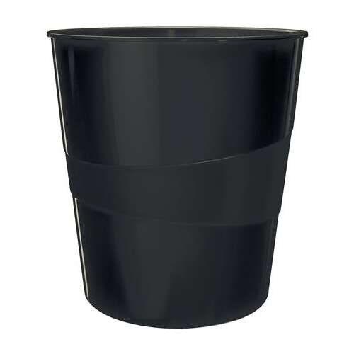 Leitz Wow 15 liter black trash can