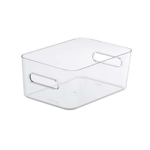 SMARTSTORE Compact Clear M 5.3 liter clear plastic storage box with handles
