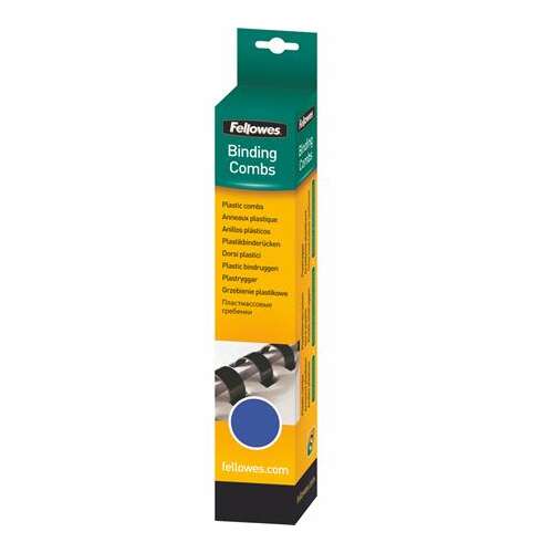Fellowes 10mm kék műanyag spirálkötő gerinc (25 darabos csomag) csomagolásban