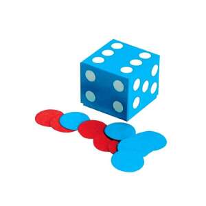 Educa számolókorong készlet kék és piros korongokkal kék dobozban fehér pontokkal - ICO