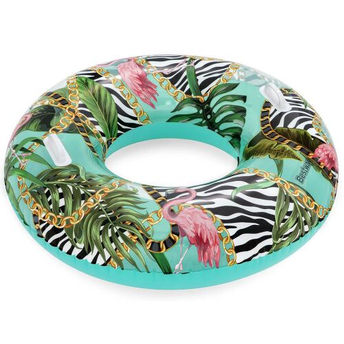Bestway Floral Fantasy aufblasbarer Schwimmring, 114 cm, mit Flamingo- und Zebra-Print