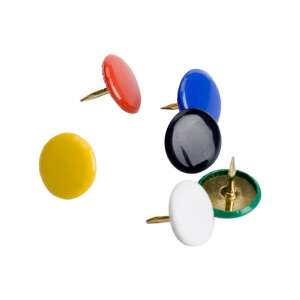ICO Colour Drawing Pins, assorted colors, 100 pieces - Office accessory
