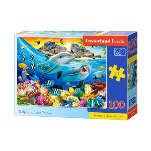 Puzzle Castorland 100 elementów - Delfiny w tropikach pudełko - Castorland Puzzle