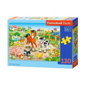 Castorland Puzzle 120 elementów - Na farmie - puzzle z zwierzętami gospodarskimi w pudełku - Castorland Puzzle