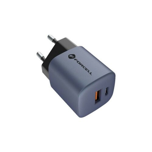 Ładowarka sieciowa Forcell 33W USB-C i USB-A, niebieska