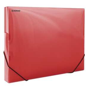 DONAU A4 Expanding File Folder, 30 mm, Red, Transparent - File organization
