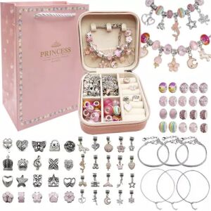 Kruzzel 22893 Schmuck Bastelset mit Charms, Perlen, Armbändern und Aufbewahrungsbox - Bastelperlen & Zubehör