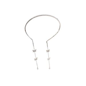 Ozdobná čelenka do vlasov s motýľmi a visiacimi príveskami v tvare motýľov - Čelenky, šatky