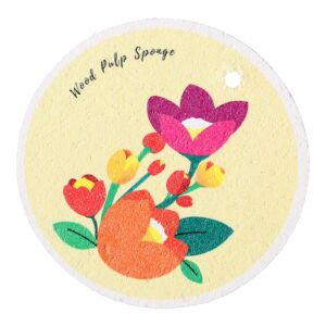 Burete natural pentru vase cu model floral - Bureti vase