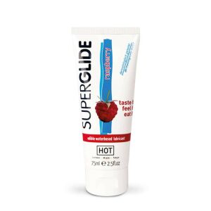 Lubrifiant comestibil HOT Superglide pe baza de apa - ZMEURA - 75ml 118881258