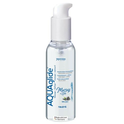 Joydivision AQUAglide Massage + Glide neutral Gleitmittel, 200 ml Flasche, wasserbasiert und kondomkompatibel