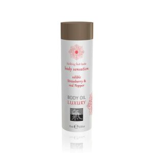 Ulei de corp Shiatsu Luxury comestibil - Căpșuni &amp; Ardei Roșu 75ml 118882094