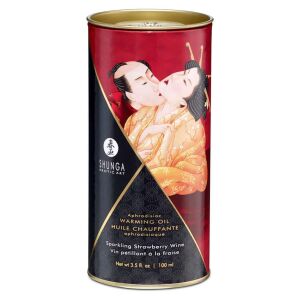 Shunga Aphrodisiakum Wärme Massageöl - Prickelnder Erdbeerwein - Massagecreme & Massageöl