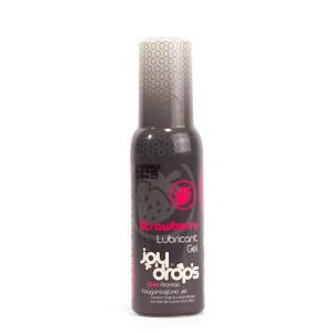 JoyDrops Strawberry Gleitgel - 100ml, Erdbeer-Gleitgel für ein verbessertes sexuelles Erlebnis - Gleitmittel für den Intimbereich