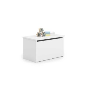 Biała skrzynia na zabawki Daria, pojemnik do przechowywania do pokoju dziecięcego, organizer na zabawki, meble dla dzieci - Przechowywanie zabawek