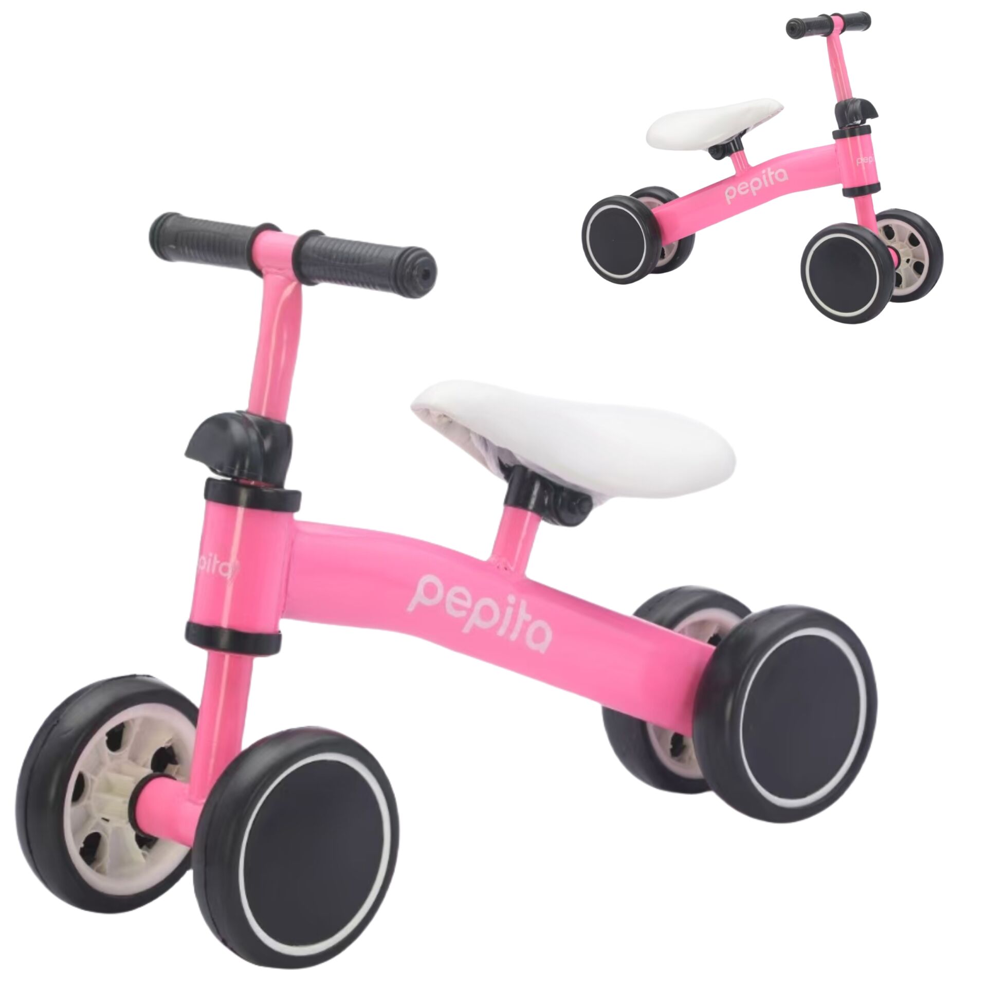 E-shop Pepita Knacky 4 kolieska s oceľovým rámom 12" - ružová
