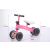 Pepita Knacky pink balance bike with dimensions, 4-wheel steel frame, 12 inch wheels