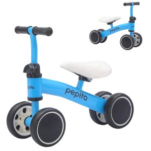 Pepita 4-wheeled balance bike, blue, for toddlers, with adjustable seat and handlebars - Toy
