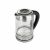 Adler AD 1247 Wasserkocher mit Temperaturregelung, 1,7L, Silber, Glas, kochendes Wasser