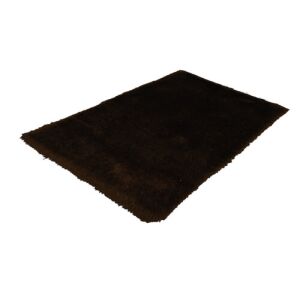 Schräge Ansicht des Bakero Shaggy Imola Schokoladen Teppichs - Innenarchitektur