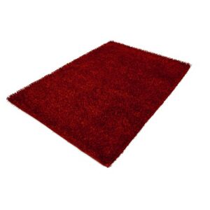 Ukośny widok czerwonego dywanu Bakero Shaggy Sikim 170x240 cm - Projektowanie wnętrz