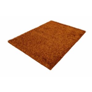 Schräge Ansicht des Bakero Shaggy Sikim Terra Teppichs 90x160 cm - Innenarchitektur