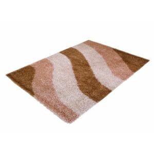 Bakero Shaggy Kerala beiger Teppich, 170x240 cm, zotteliger Teppich mit wellenförmigem Muster - Innenarchitektur