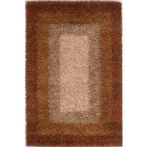 Bakero Shaggy Kerala Terra Teppich, 140x200 cm, brauner geometrischer Shaggy Teppich - Innenarchitektur