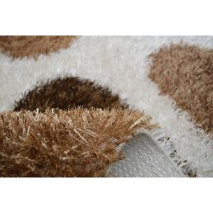 Zbliżenie tekstury beżowego dywanu Bakero Shaggy Kerala - Projektowanie wnętrz