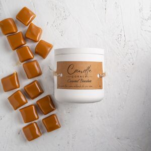 Lumanare parfumata handmade din ceara naturala de soia 100%, aroma Caramel bourbon, Recipient ceramic, 150 g 118916558 - Odorizante de camera