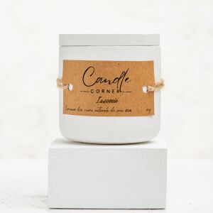 Lumanare parfumata handmade din ceara naturala de soia 100%, aroma Iasomie, Recipient ceramic, 150 g 118916732 - Odorizante de camera