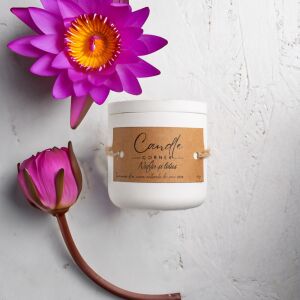 Lumanare parfumata handmade din ceara naturala de soia 100%, aroma Nufar si lotus, Recipient ceramic, 150 g 118916869 - Odorizante de camera