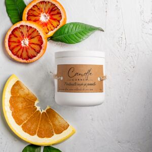 Lumanare parfumata handmade din ceara naturala de soia 100%, aroma Portocala rosie si pomelo, Recipient ceramic, 150 g 118916926 - Odorizante de camera