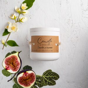 Lumanare parfumata handmade din ceara naturala de soia 100%, aroma de Smochin si iasomie, Recipient ceramic alb, 150 g 118917034 - Odorizante de camera