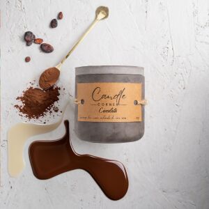 Lumanare parfumata handmade din ceara naturala de soia 100%, aroma Ciocolata, Recipient ceramic alb, 150 g 118917187 - Odorizante de camera