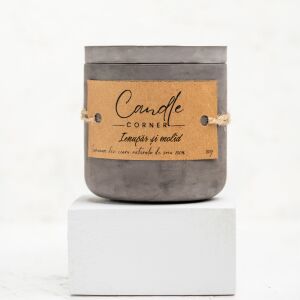 Lumanare parfumata handmade din ceara naturala de soia 100%, aroma Ienupar si molid, Recipient ceramic, 150 g 118917295 - Odorizante de camera
