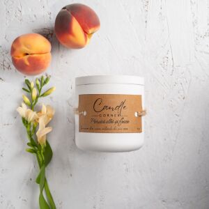 Lumanare parfumata handmade din ceara naturala de soia 100%, aroma Piersică albă și frezie, Recipient ceramic, 150 g 118917407 - Odorizante de camera