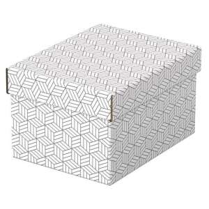 Esselte Home storage box, small size, white, geometric pattern, 3 pack - Storage Box & Basket