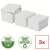 ESSELTE Home storage boxes, white, small size, geometric pattern, 3 pack, 100% recycled and recyclable