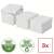 ESSELTE Home storage boxes, white, small size, geometric pattern, 3 pack, 100% recycled and recyclable