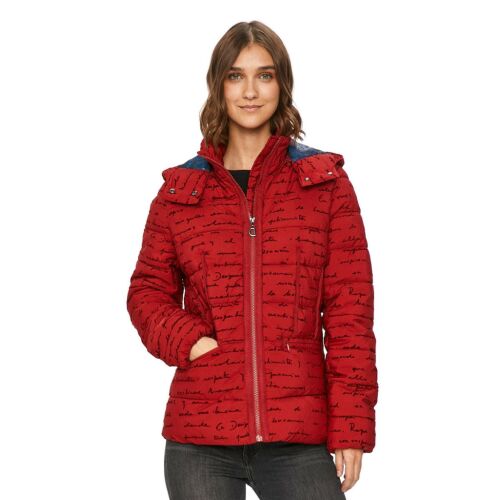 Desigual Natasha piros női téli dzseki – M