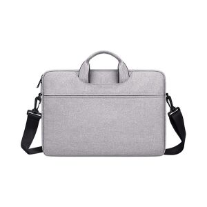 DEVIA JUSTYLE kézitáska álló LAPTOP/NOTEBOOK/TABLET (univerzális, textil, kézpánt, 15-16,2" méret) SÖTÉTSZÜRKE 118964248 - Devia
