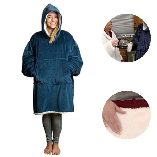 Puha kapucnis köntös / Belebújós takaró - kék 118966962