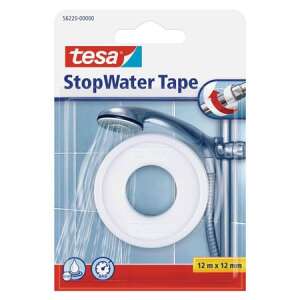 tesa StopWater Tape, 12 mm x 12 m, fehér, vízszigetelő szalag vízvezetékekhez, vízvezeték szalag - Tömítőszalag
